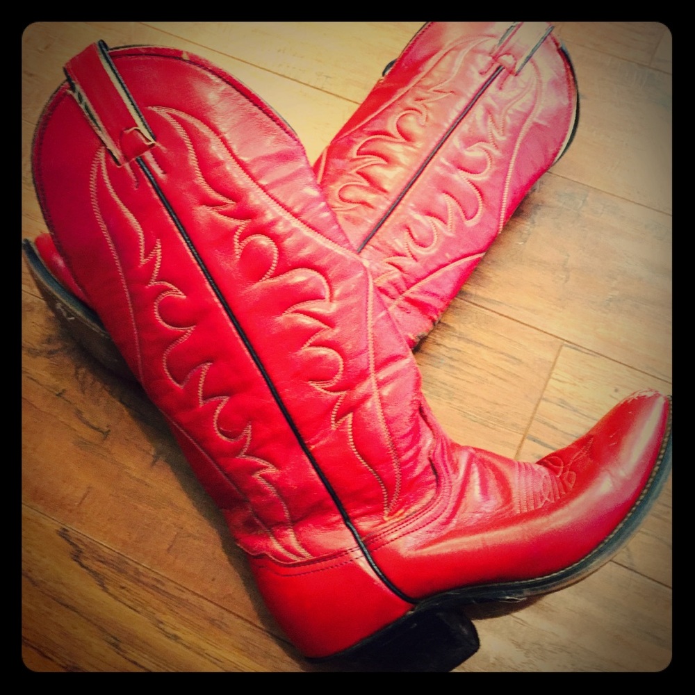♦️Vintage Red Cowboy Boots Sz7♦️